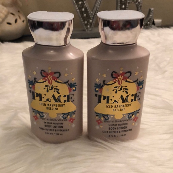 Bath & Body Works Other - NWT Bath & Body Works PEACE Iced Raspberry Bellini Body Lotion Bundle w/ Shea